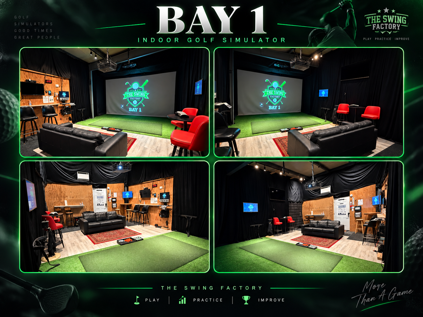 Golf simulator Bay 1