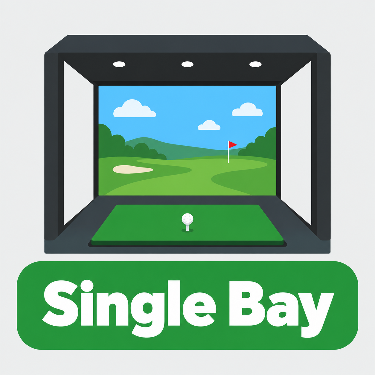 Single golf simulator bay